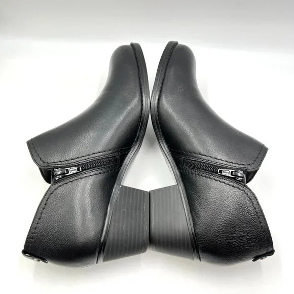 Naturalizer Womens Zarie Black Leather Low Cut Ankle Boots Booties Shooties - Picture 7 of 13